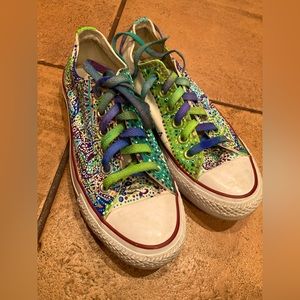 Hand-painted Converse Upcycled Low Top Shoes